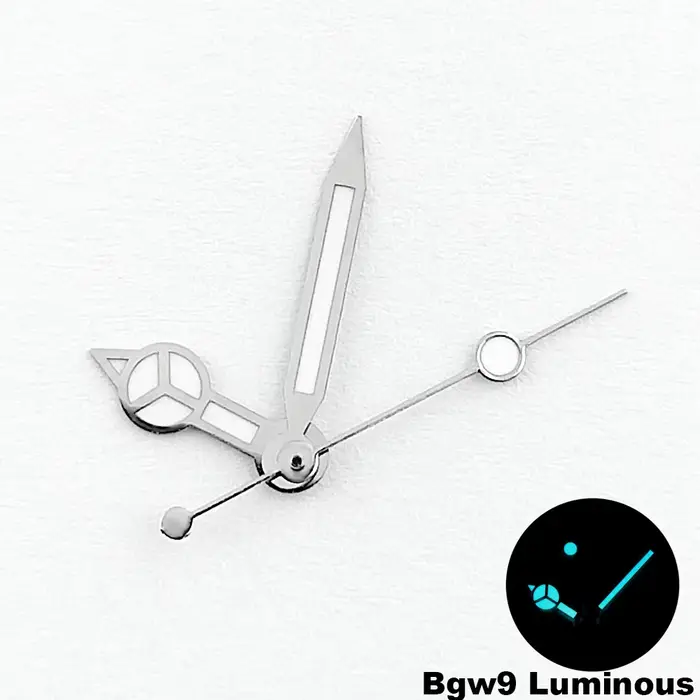 Aiguilles de montre bgw9/C3, bleu vert lumineux, mouvement NH-35-36, accessoires de montre-bracelet