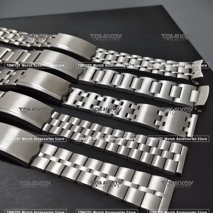 Vintage tout brosse argent acier inoxydable Bracelet de montre