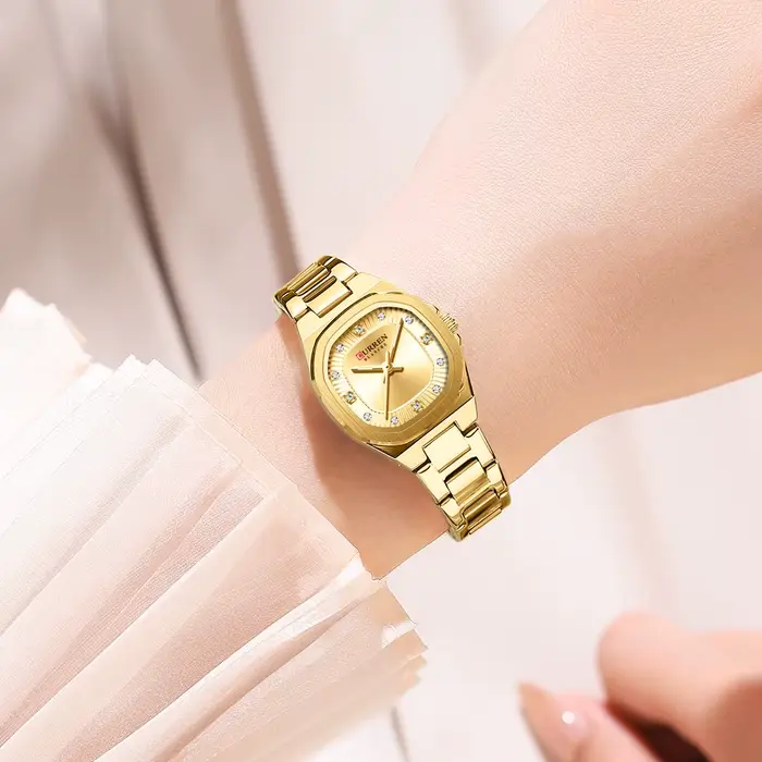 Montre Curren Femme Minimaliste Quartz Acier Inoxydable Argent Blanc Brun Occasions Spéciales Elégante