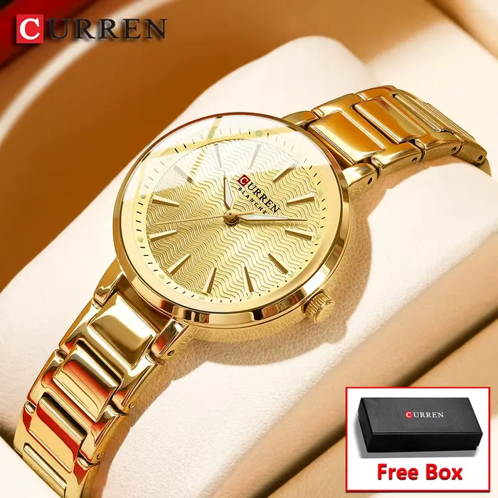 CURREN marque Simple mode dames montre avec cadran ondulé d'eau