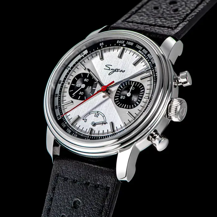 Sugess montre pilote hommes ST1906 mouvement main vent chronographe montres saphir étanche
