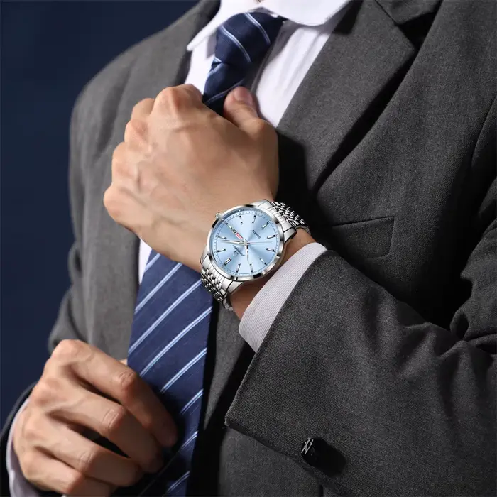 2025 nouvelle marque de luxe homme montre-bracelet étanche lumineux Date hommes montres en acier inoxydable Quartz 43mm
