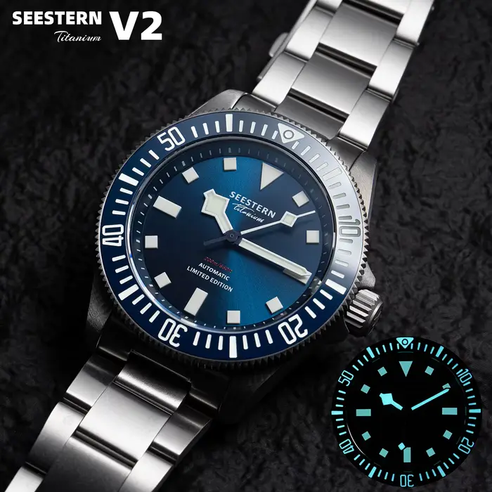 Montre de Plongée SEESTERN en Titane Automatique Édition Limitée pour Hommes Occasions Spéciales Plongeurs Aventuriers