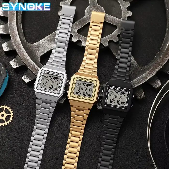 Montres de sport DNono en acier inoxydable pour hommes