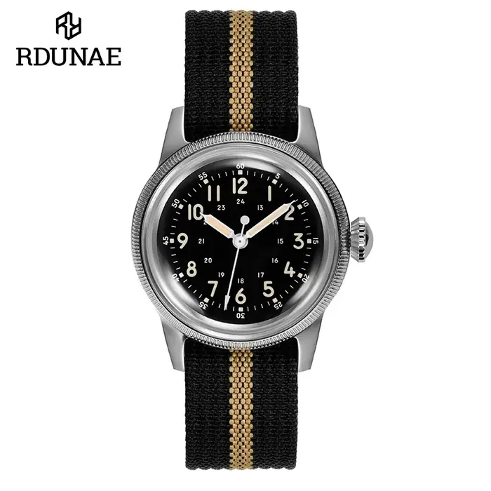 RDUNAE RA05 montre militaire rétro en acier inoxydable 316L K1 verre minéral personnalité lumineuse sport Quartz hommes