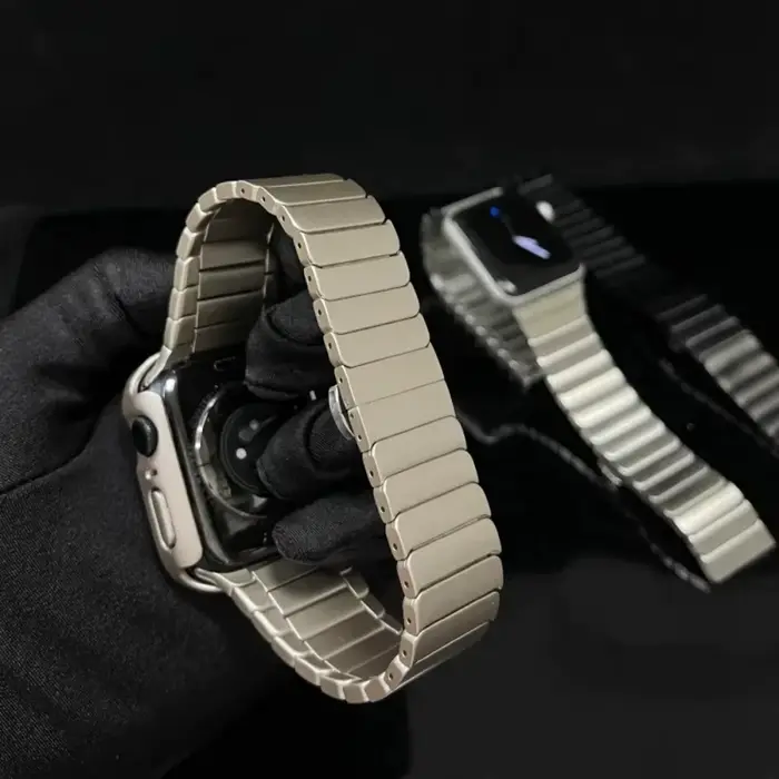 Bracelet à maillons Correa pour Apple Watch Ultra 3 2 bandes 49mm 11 10 9 8 7 6 Se 45mm 41 44