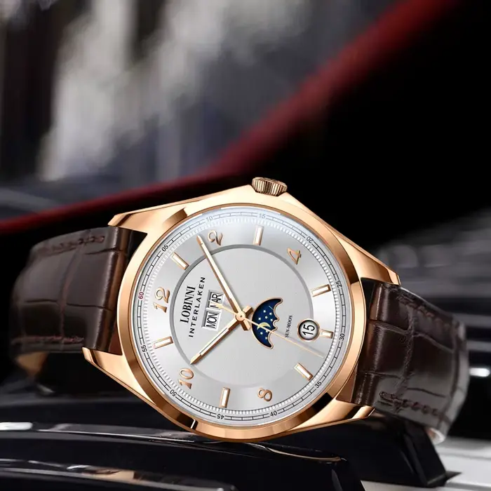 LOBINNI 40mm montres pour hommes mécanique haut de gamme calendrier Date luxe saphir cristal verre montre automatique