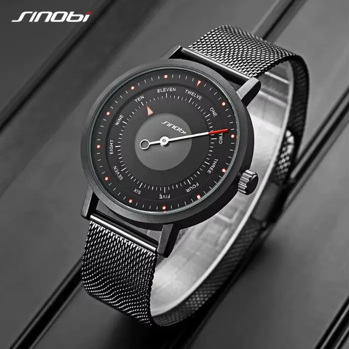 Sinobi mode montre pour hommes créatif décontracté militaire lumineux étanche en acier inoxydable montre-bracelet à