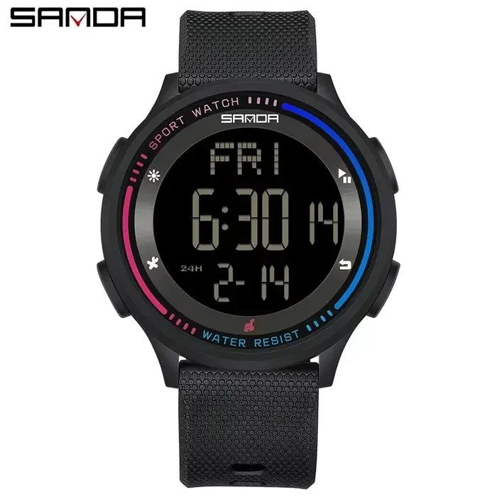 SANDA 6158 étudiant mouvement numérique adolescent garçon fille montre horloge à la mode étanche Sport