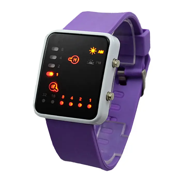 Montres Led binaire hommes montres mode Dot Led montres électroniques numériques mode sport montres 