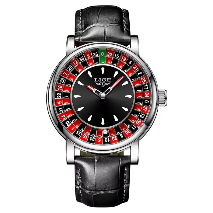LIGE 2025 montres de luxe créatives hommes Roulette jeu cadran mode hommes montre étanche lumineux e