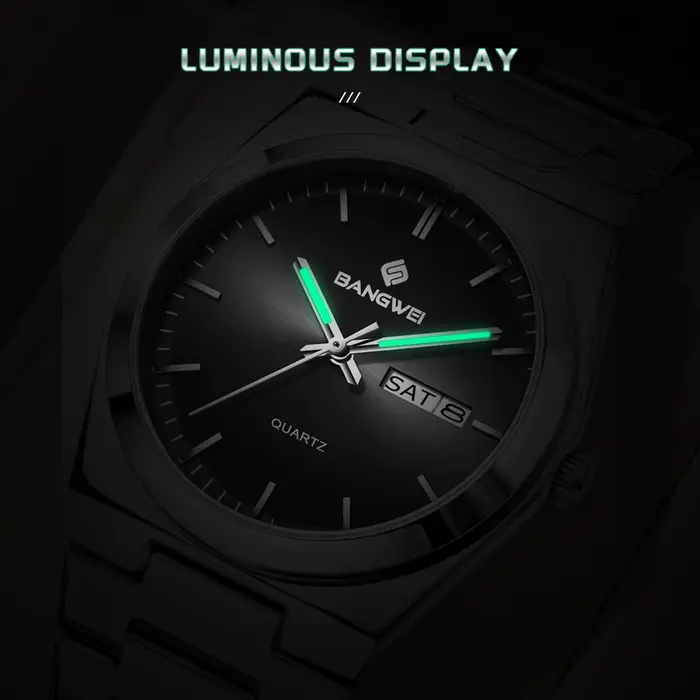 Montre d'affaires élégante pour femme avec mouvement à quartz, résistante à l'eau, calendrier complet et design moderne
