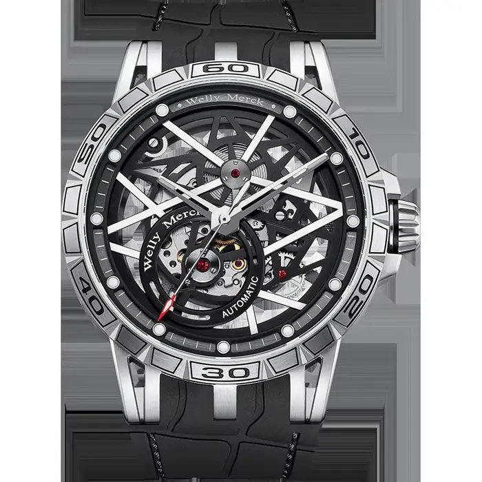 Montre mécanique WM, mouvement 8205, boîtier en acier inoxydable 316L, verre saphir, résistance à l'