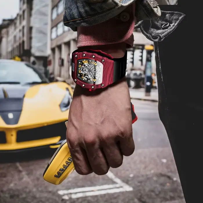 Montre automatique montres mécaniques pour Homme Type baril