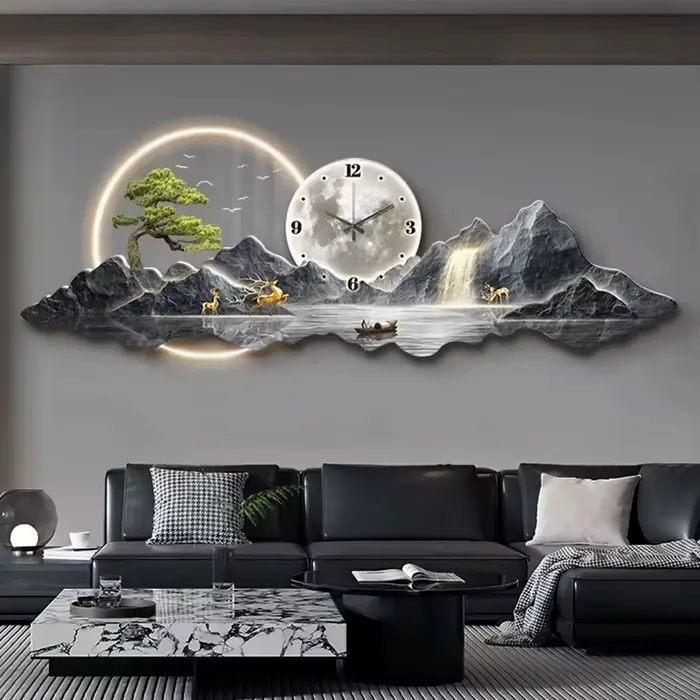 Design horloges murales de luxe salon Led esthétique minimaliste montre murale silencieux mode nordique Horloge