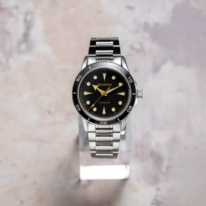 Montre automatique Proxima pour homme avec lunette en céramique et cadran en émail saphir résistante à l'eau pour diverses occasions et activités