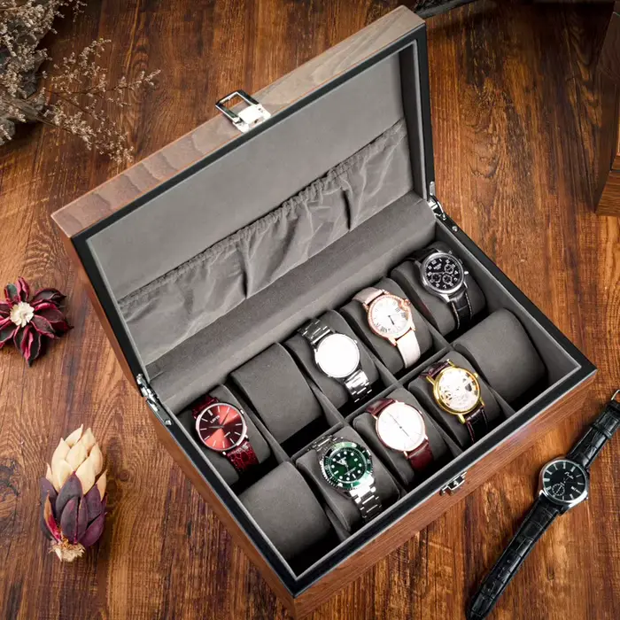 Boîte de montre en bois boîtier