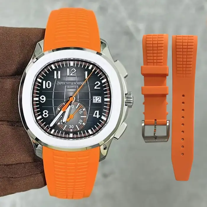 Montre homme à quartz Specht & Sohne chronographe sport résistante à l'eau en caoutchouc pour occasions spéciales