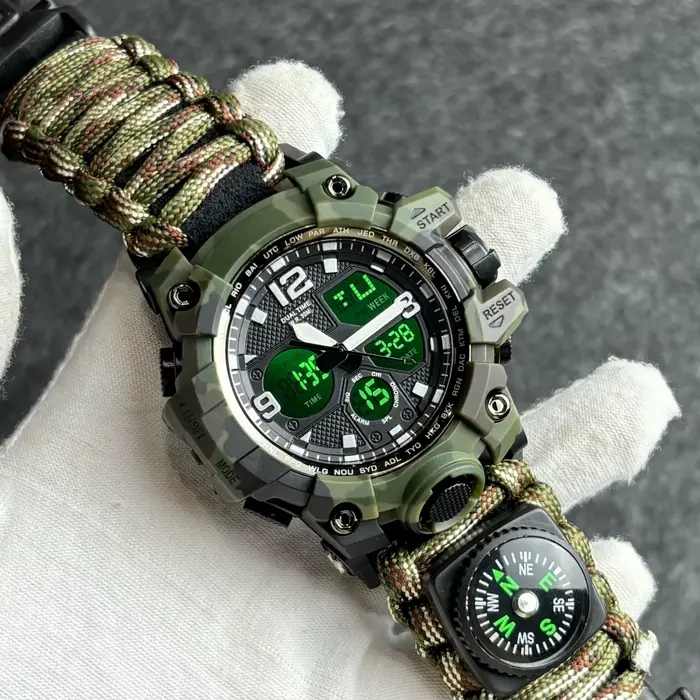 Montres militaires hommes Camouflage LED montre numérique