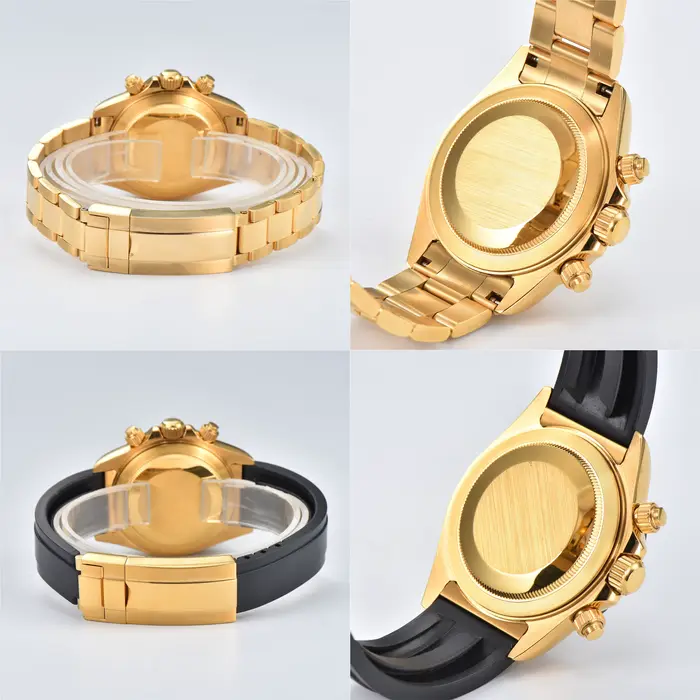 OUMASHI 42mm diamant or montre chronographe pour hommes VK63 mouvement à Quartz verre saphir lumineux étanche Logo personnalisé disponible