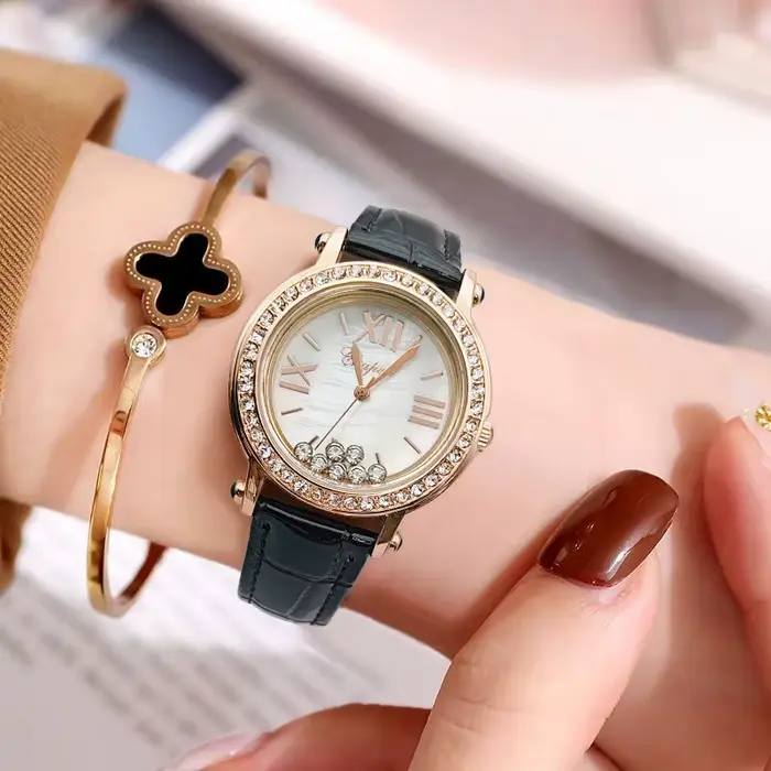 Nouvelle montre verte vintage tendance pour femme