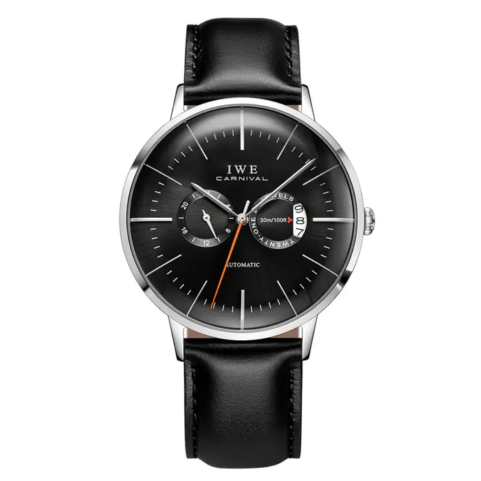 Montres pour hommes CARNIVAL Top marque de luxe étanche Date gris mâle mis5 automatique mécanique montre-bracelet Relogios Masculinos