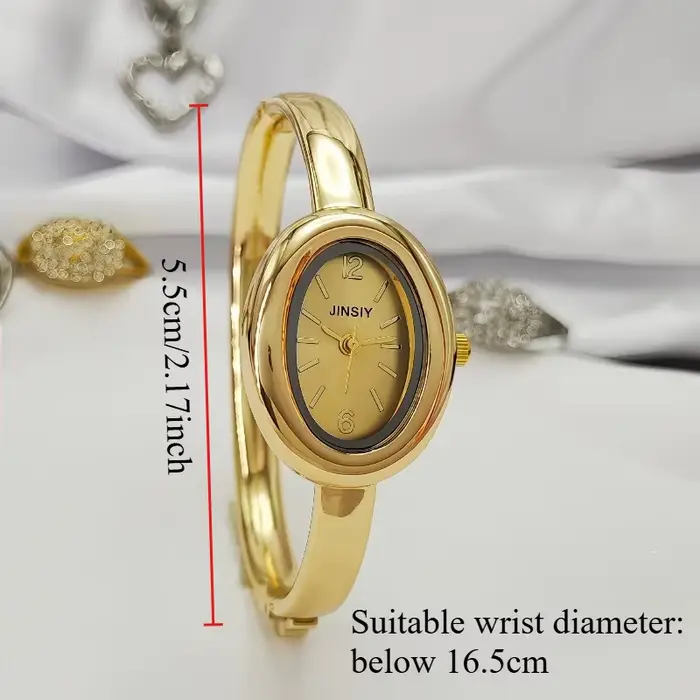 Nouvelle montre-bracelet de marque, cadeau de luxe pour femme, montre à quartz ovale en forme de bai