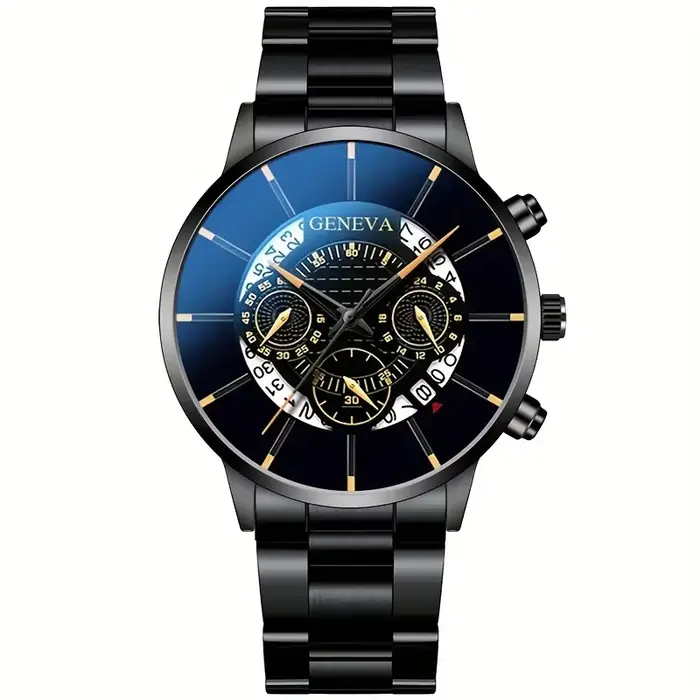 Montre RUNERR à Quartz avec Bracelet en Acier Inoxydable pour Homme Occasions Spéciales Elégante Fonction Calendrier