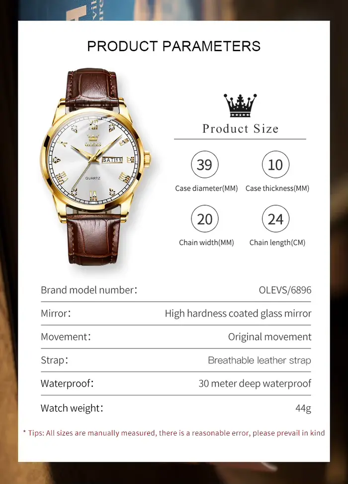 Montre à quartz OLEVS 6896 pour homme