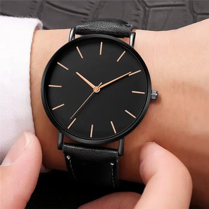 Mode Ultra mince montre pour homme haut de gamme Simple analogique