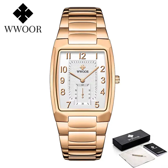 Montre de luxe carrée à quartz pour hommes