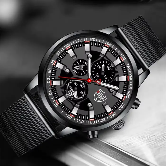 DEYROS luxe hommes d'affaires montre-bracelet à Quartz calendrier mode