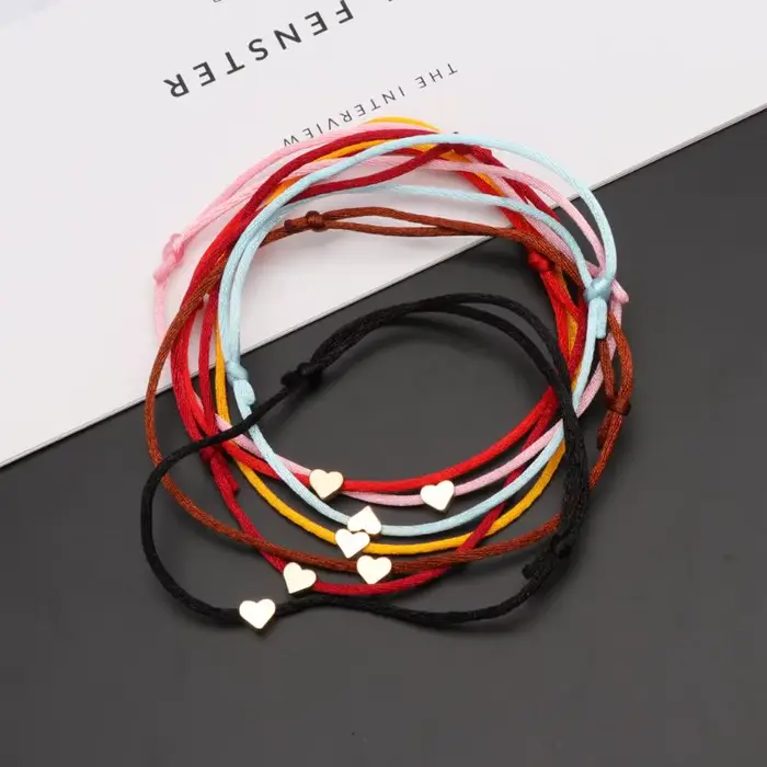 Bracelets à breloques coeur d'amour pour hommes et femmes