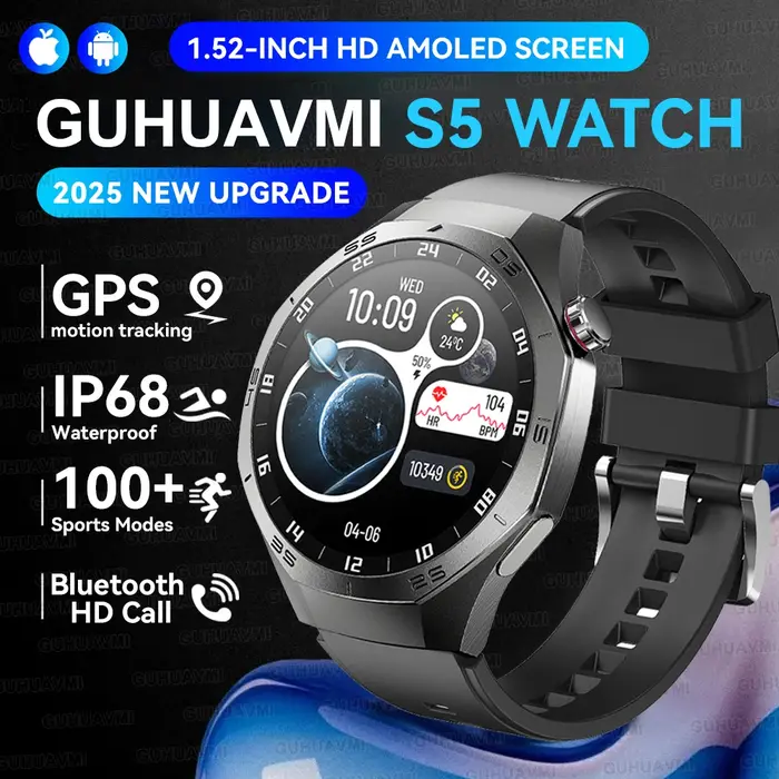 Montre connectée originale GS5 Pro GPS Sports IP68 étanche pour hommes