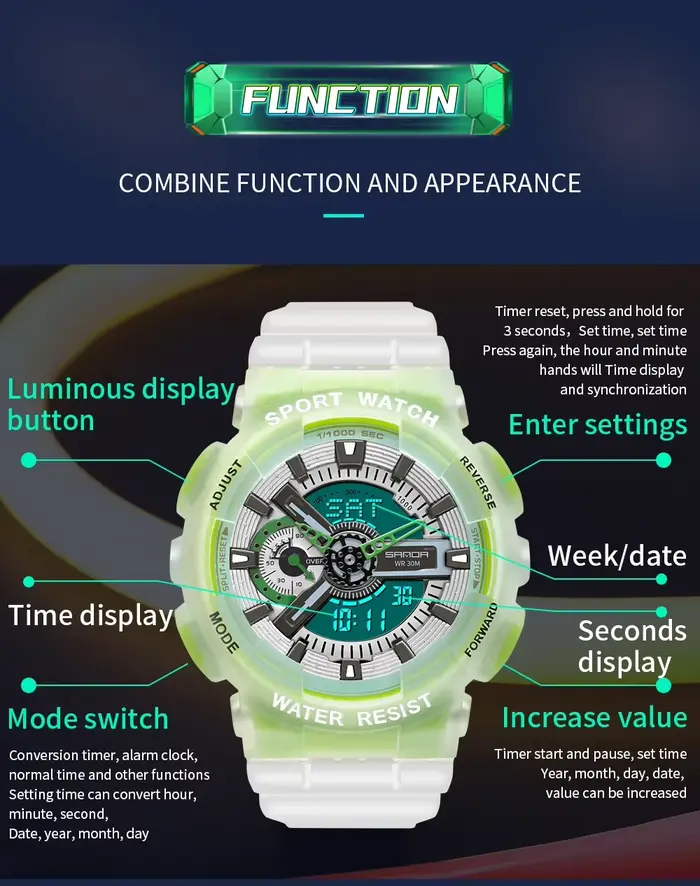 SNADA 3029 montre pour hommes Top qualité LED numérique luxe choc montres Relogio Masculino