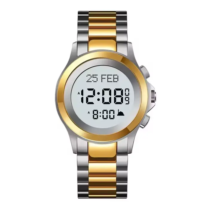 Montre islamique Azan, alarme de prière en arabe et en anglais, heure du Fajr, Qibla pour les amoure