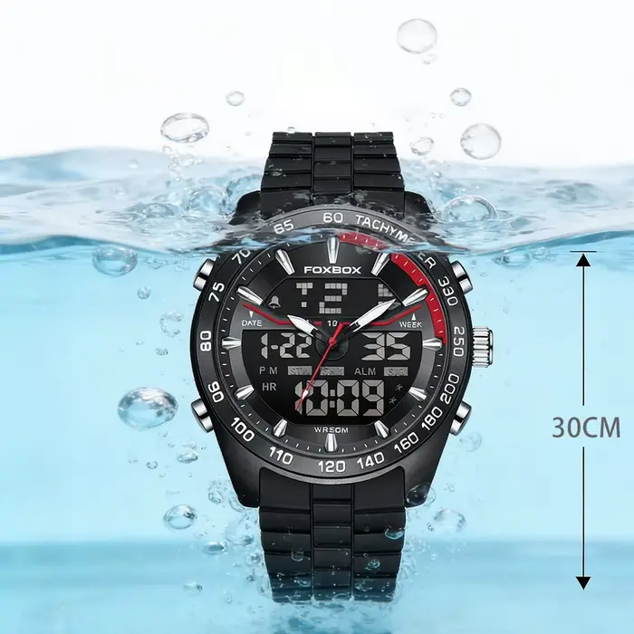 Montre numérique électronique de luxe FOXBOX pour hommes