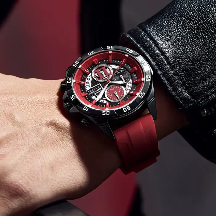 Montre HONMIN à Quartz multifonctionnelle homme étanche avec chronographe et affichage de date pour activités sportives et occasions spéciales