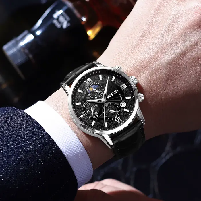 Montres à quartz de marque originale BINBOND pour hommes