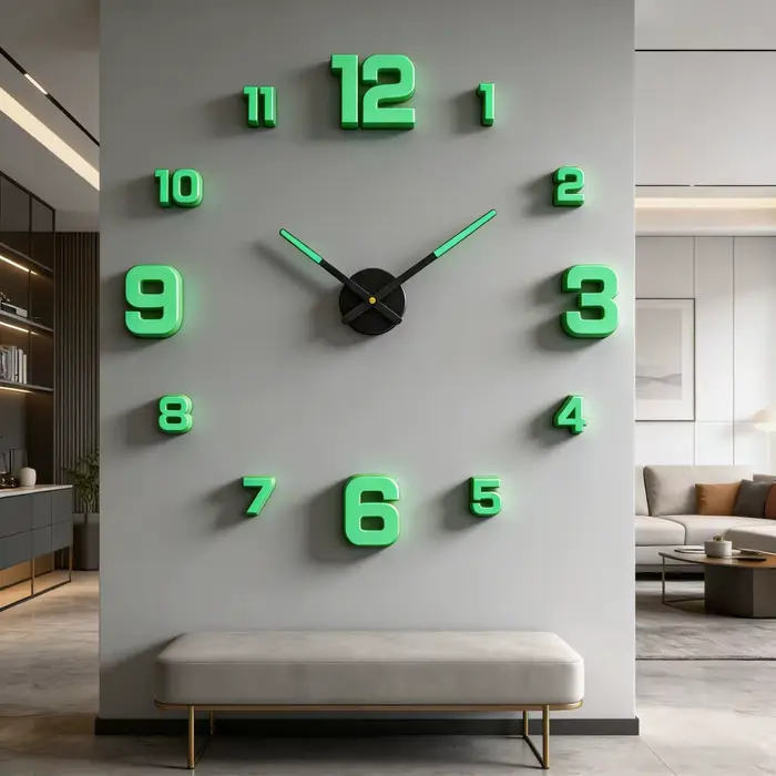 Nouvelle Horloge Murale Moderne Grande 3D DIY Horloges à Quartz Montres Tendance Autocollants Miroir Acrylique