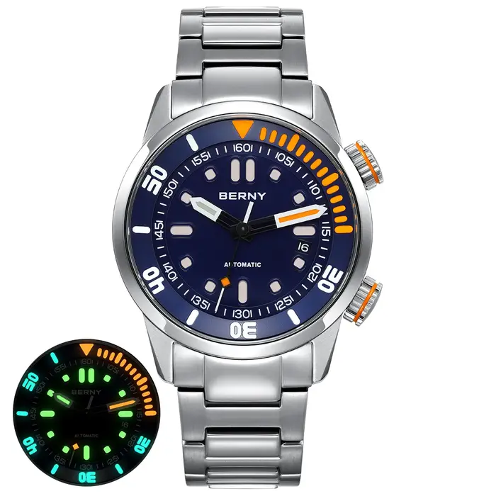 BERNY – montre de plongée professionnelle automatique pour hommes