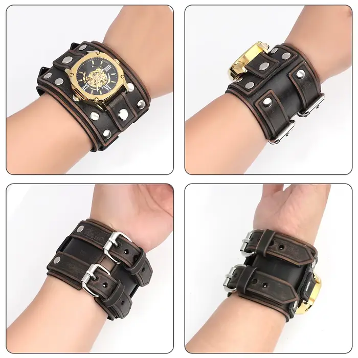 Bracelet de montre Vintage en cuir véritable