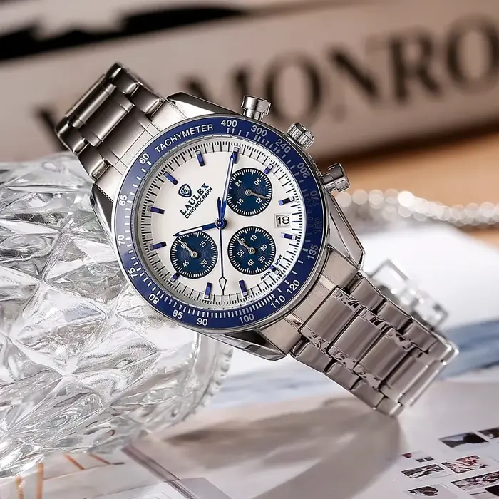 LAULEX – montre à quartz de luxe en acier inoxydable