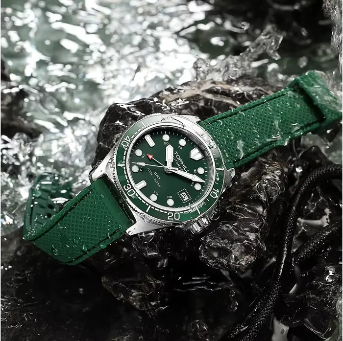 Montre automatique Tophill TD011G avec lunette en céramique résistante à l'eau 100m pour hommes styles sportifs et élégants ocassions diverses