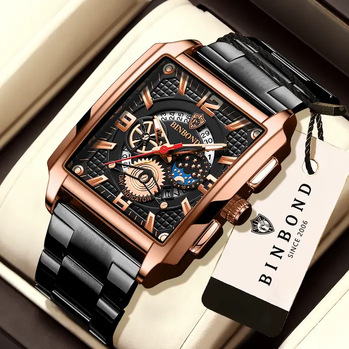 Montres-bracelets en quartz résistantes aux rayures pour hommes