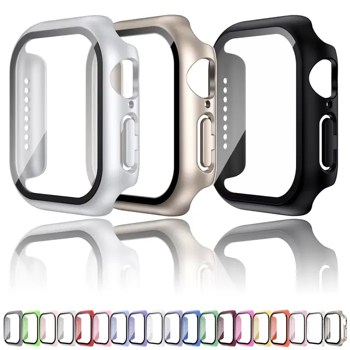 Verre trempé + étui pour Apple Watch 38mm 40mm 41mm 42mm 44mm 45mm 46mm