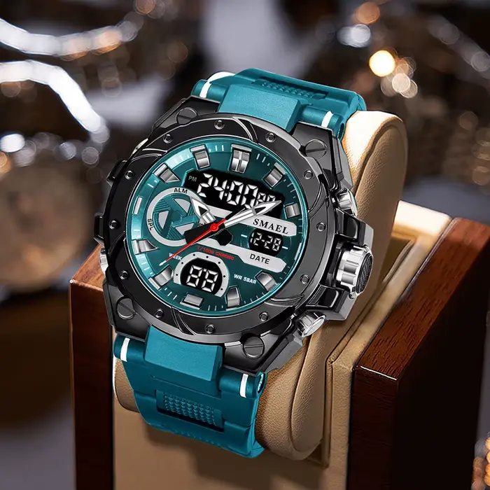 SMAEL marque Sport montres 50 M étanche double affichage de l'heure