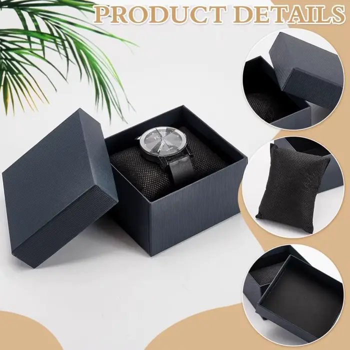 Boîtes de rangement de bijoux en carton kraft bronze pour montres bracelets et autres accessoires de mode occasions spéciales