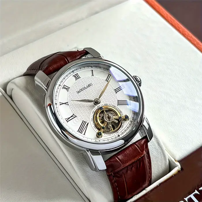 Montre mécanique automatique de luxe pour homme - Design ajouré élégant
