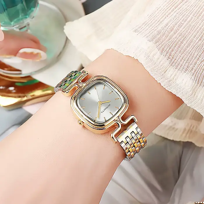 Mode 2025 femmes Simple petite montre à Quartz carrée de luxe dames en acier inoxydable avec bracele